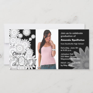 Afstuderen Photo Card White Flower