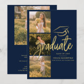 Afstuderen Photo Collage 2025 Afstudeerder Navy Bl Aankondiging (Voorkant / Achterkant)