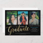 Afstuderen Photo Collage Afstuderen Invitation Kaart (Voorkant / Achterkant)