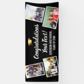 Afstuderen Photo Collage Congrates Senior Black Spandoek (Verticaal)