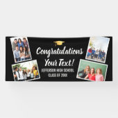 Afstuderen Photo Collage Congrates Senior Black Spandoek (Horizontaal)