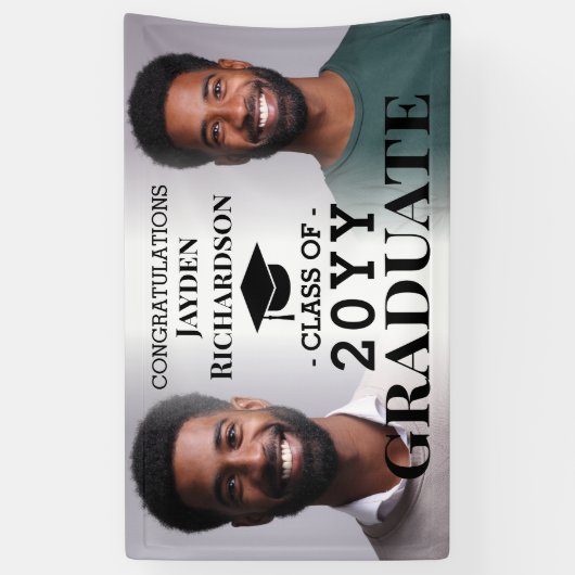 Afstuderen Photo Collage Custom Afstudeerder Congr Spandoek (Verticaal)