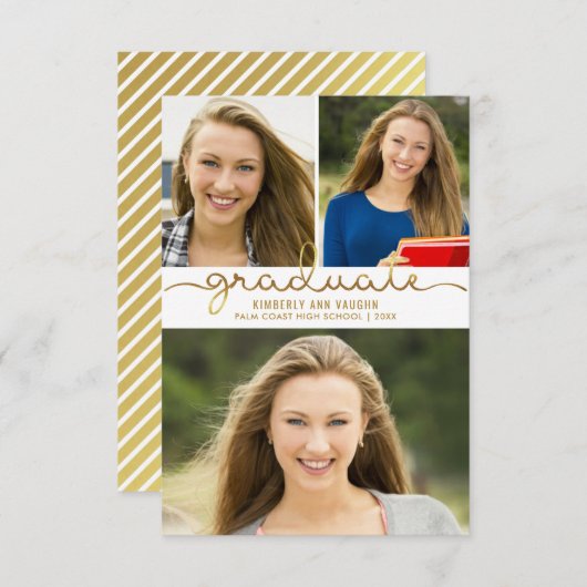 Afstuderen Photo Collage Easy DIY Sjabloon (Voorkant / Achterkant)