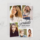 Afstuderen Photo Collage Modern Marker Script Aankondiging (Voorkant / Achterkant)