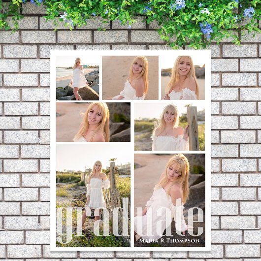 Afstuderen Photo Collage Party Sign Poster