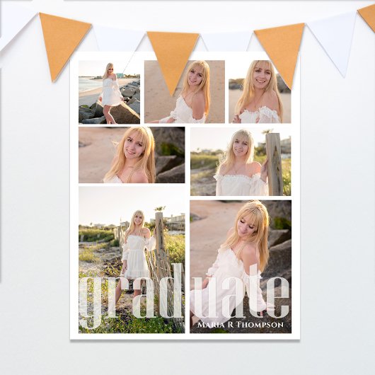 Afstuderen Photo Collage Party Sign Poster