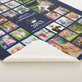 Afstuderen Photo Collage Script CLASS of Navy Blue Sherpa Deken (3/4)
