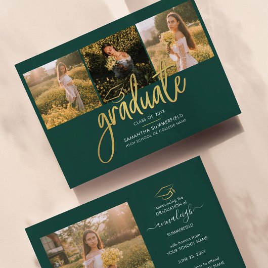 Afstuderen Photo Collage Script Green Afstudeerder Aankondiging