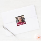Afstuderen Photo Congrats Afstudeerder Klasse 20XX Vierkante Sticker (Envelop)