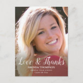 Afstuderen Photo Love & Bedankt Black Script Briefkaart (Voorkant)