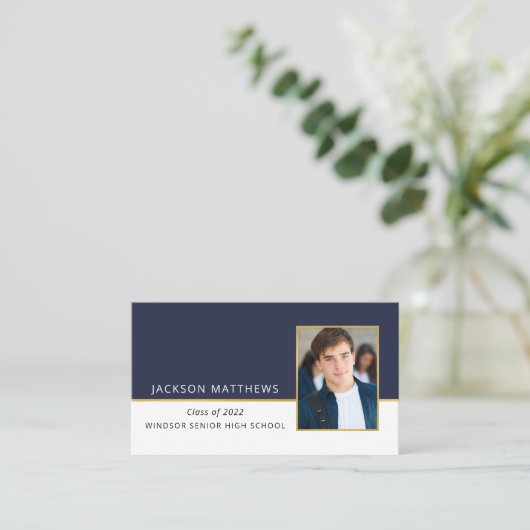 Afstuderen Photo Name Kaart Enclosure Visitekaartje (Staand voorkant)