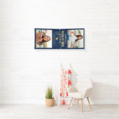 Afstuderen Photo Navy Blue Gold Elegant Banner (Insitu)
