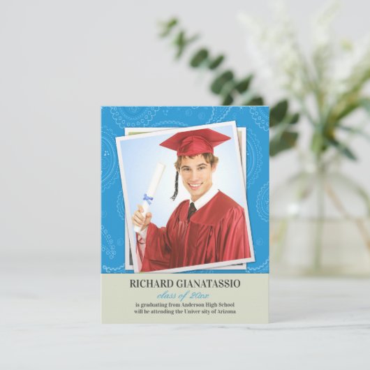 Afstuderen Photo Paisleys aankondiging (Staand voorkant)