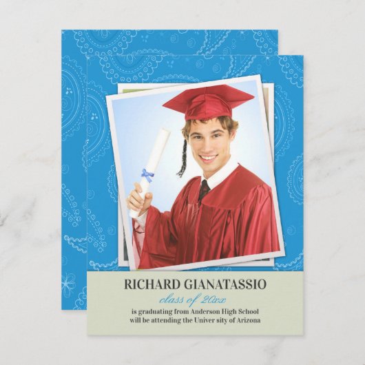 Afstuderen Photo Paisleys aankondiging (Voorkant / Achterkant)