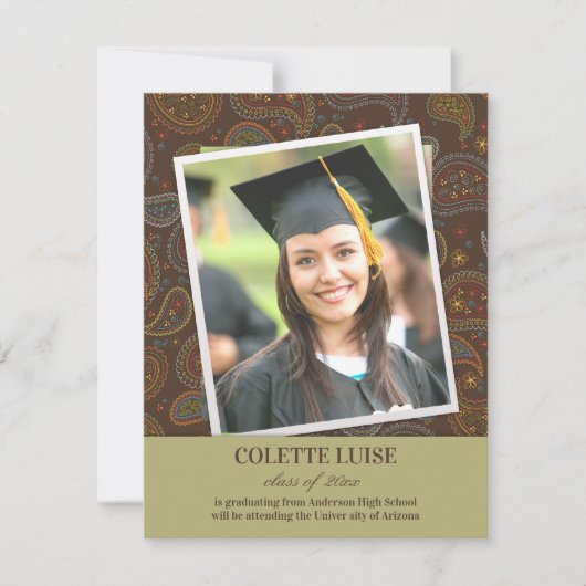 Afstuderen Photo Paisleys aankondiging (Voorkant)