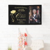 Afstuderen Photo Party Banner met Gold Pet (Insitu)