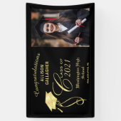 Afstuderen Photo Party Banner met Gold Pet (Verticaal)