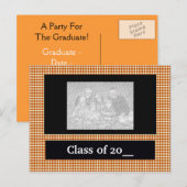 Afstuderen Photo Party Invitation Tempalte Uitnodiging Briefkaart (Voorkant / Achterkant)