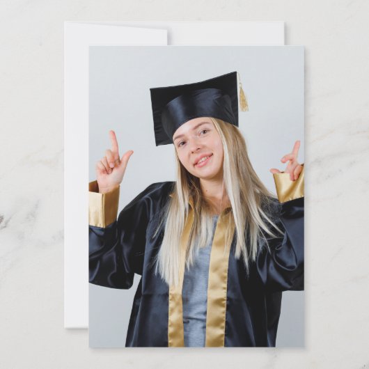 Afstuderen Photo Party Modern Eenvoudig Kaart (Achterkant)