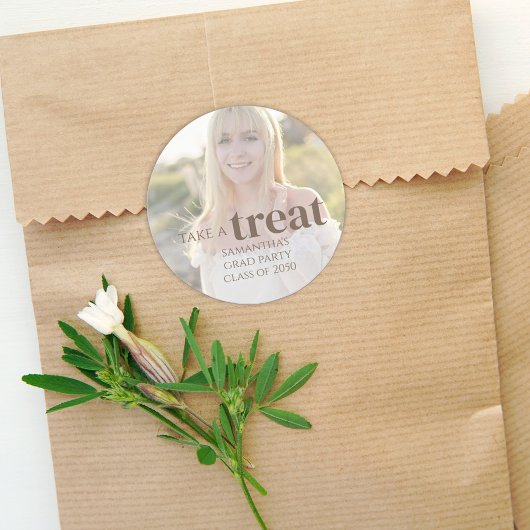 Afstuderen Photo Party Treat Custom Ronde Sticker