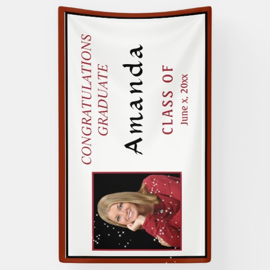 Afstuderen Photo Red & Black-klasse van Spandoek (Verticaal)