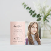 Afstuderen photo roos gold Dank u Briefkaart (Staand voorkant)