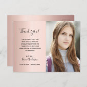 Afstuderen photo roos gold Dank u Briefkaart (Voorkant / Achterkant)