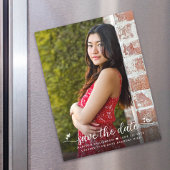 Afstuderen Photo Save Date Script Hearts Modern Magnetische Uitnodiging