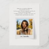 Afstuderen Photo Script-bedankkaart Folie Uitnodiging (Achterkant)