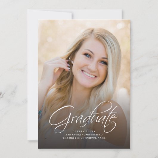 Afstuderen Photo Script Modern Afstudeerder 2025 P Kaart (Voorkant)