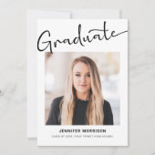 Afstuderen Photo Script Modern High School Senior Aankondiging (Voorkant)