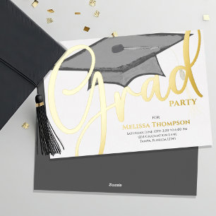 Afstuderen Photo Template Classic Script Folie Uitnodiging