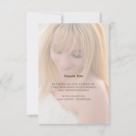 Afstuderen Photo Template Gold Script Bedankkaart (Achterkant)