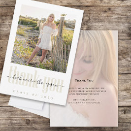 Afstuderen Photo Template Gold Script Bedankkaart