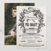 Afstuderen Pig Roast Uitnodigingen - Hoogste Vinta (Voorkant / Achterkant)
