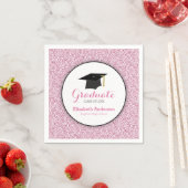 Afstuderen Pink Faux Glitter Servet (Insitu)