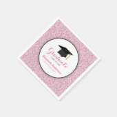 Afstuderen Pink Faux Glitter Servet (Hoek)