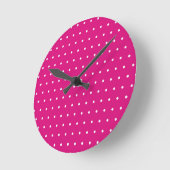 Afstuderen Pink Polka Dots Pet Diploma Ronde Klok (Hoek)