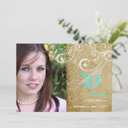 Afstuderen PixDezines Desiree  Damask/2011 Kaart (Staand voorkant)