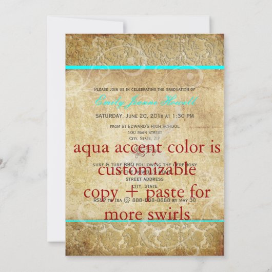 Afstuderen PixDezines Desiree  Damask/2011 Kaart (Achterkant)