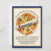Afstuderen Pizza Party Invitation Kaart (Voorkant)