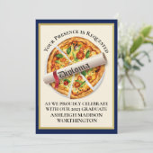 Afstuderen Pizza Party Invitation Kaart (Staand voorkant)