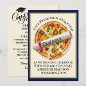 Afstuderen Pizza Party Invitation Kaart (Voorkant / Achterkant)