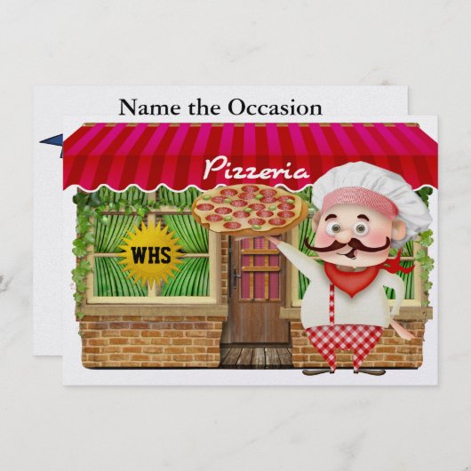 Afstuderen Pizza Party - SRF Kaart (Voorkant / Achterkant)