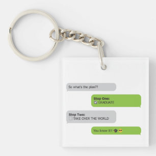 Afstuderen Plan Chat T-Shirt Sleutelhanger