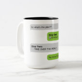 Afstuderen Plan Chat T-Shirt Tweekleurige Koffiemok (Voorkant links)