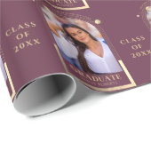 Afstuderen Plum Gold Sun Moon Stars Afstudeerder F Cadeaupapier (Rol Hoek)