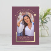 Afstuderen Plum Gold Sun Moon Stars Afstudeerder F Kaart (Staand voorkant)