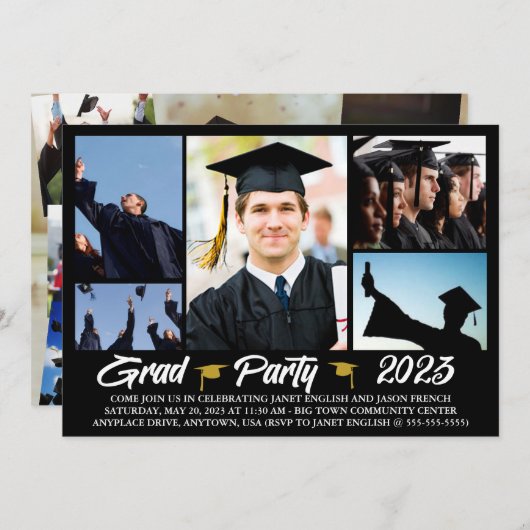 Afstuderen plus graduatiepartij 2 met 5 x 7 stuks kaart (Voorkant / Achterkant)