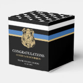 Afstuderen politie blauwe lijn vlag gefeliciteerd bedankdoosjes (Achterkant)